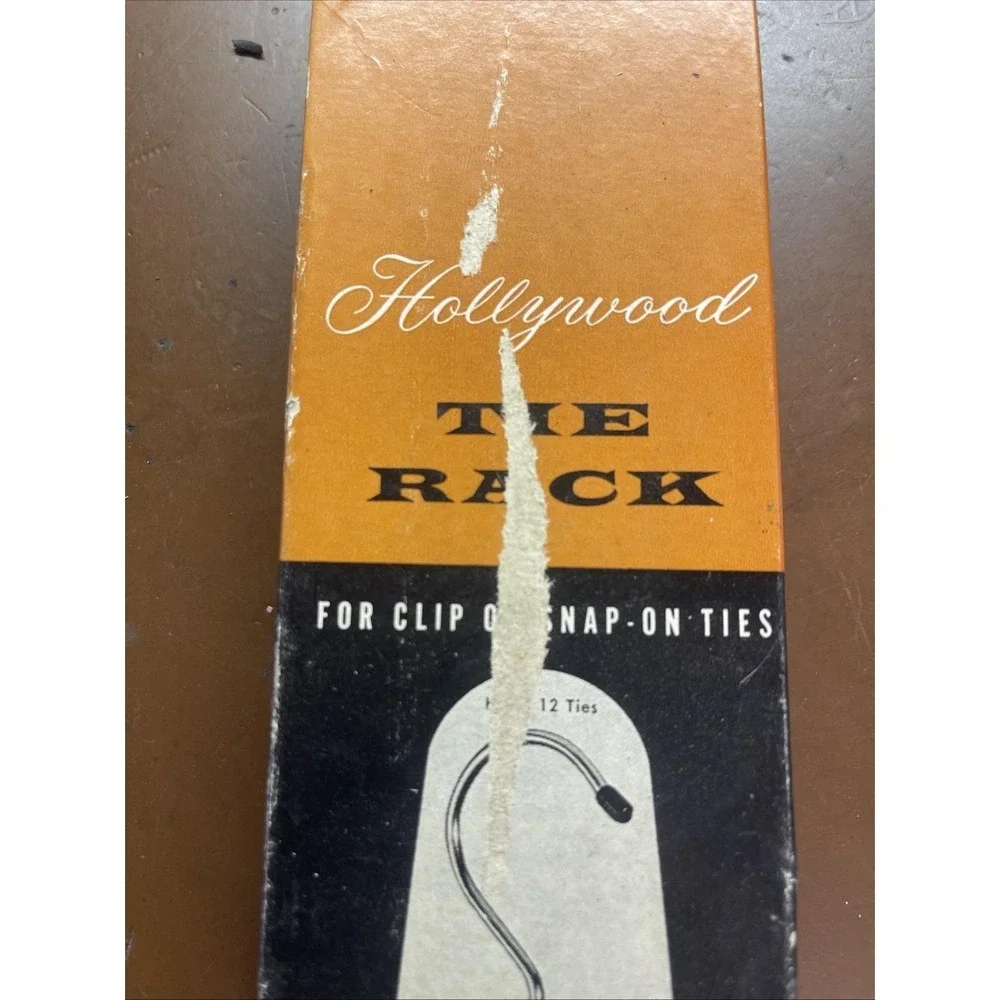 Vtg MCM Hollywood‎ The Rack Clip On Tie Hooks And Hanger 12 Hooks